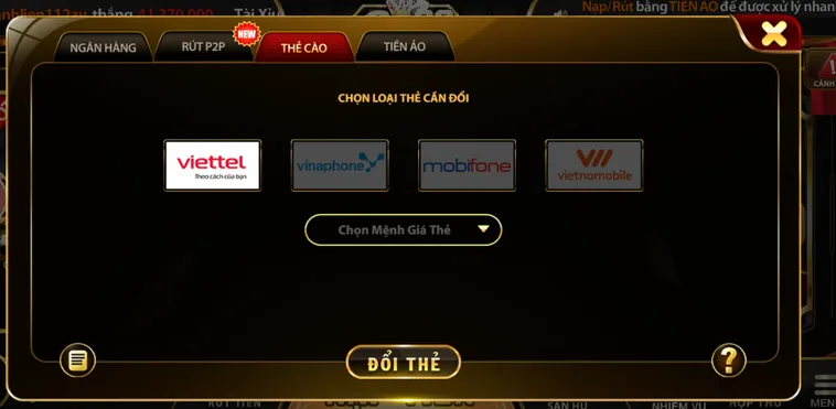 Hướng Dẫn Rút Tiền Go88 qua thẻ cào.